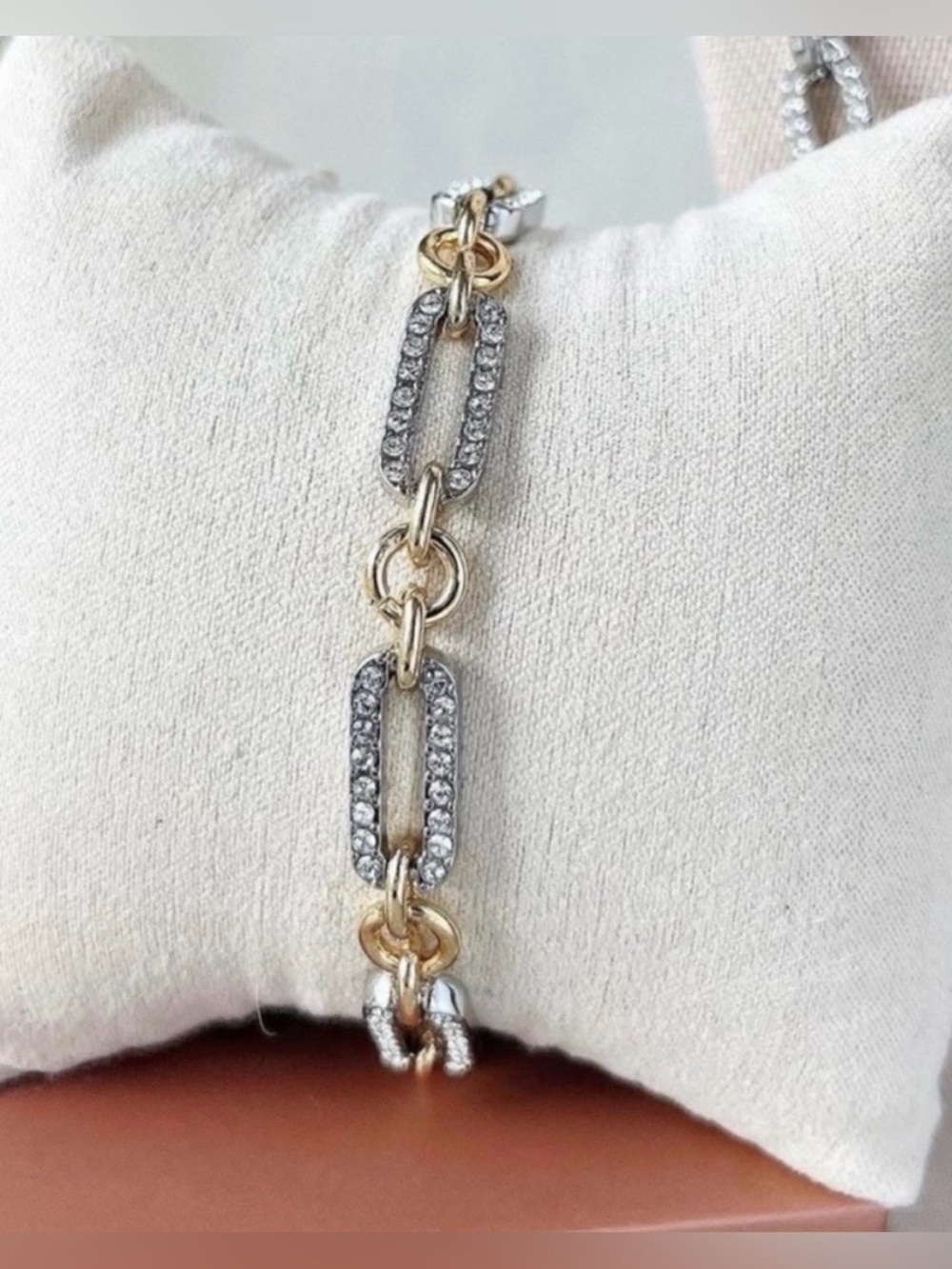 NEW Park Lane Jewelry Arctic Bracelet Silver Gold Mix Metal Two-Tone Crystal